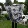 3 sisters, best friends, silk scarf, black and white scarf, limited edition of 3,