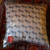 cushion with dog pattern cushion wrapped in protective film